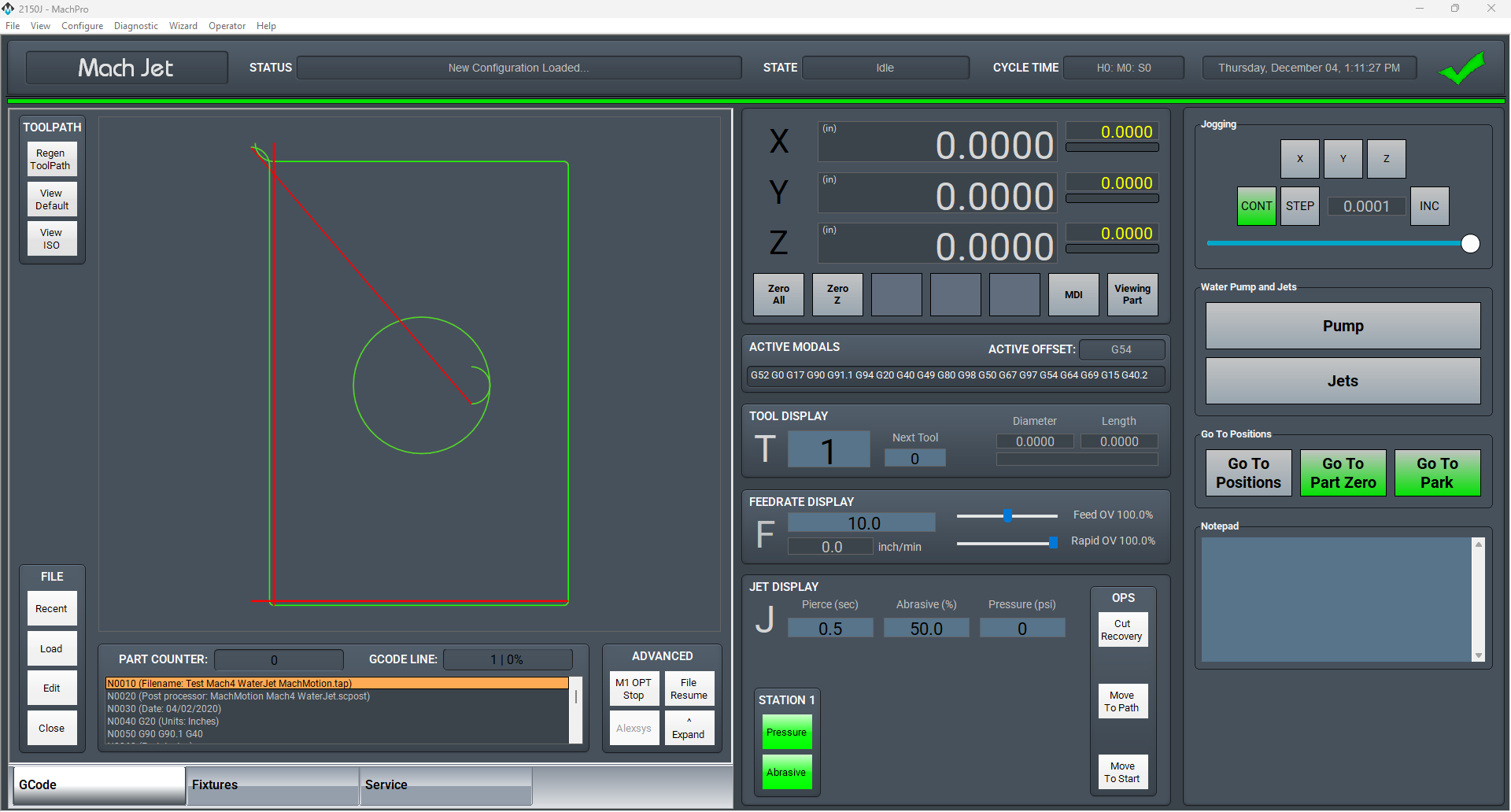 MachPro CNC Waterjet Control Screen 2026.png